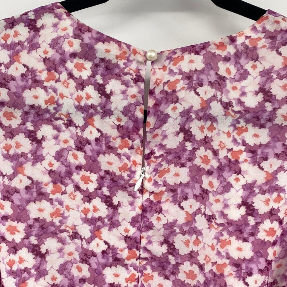 Petal + Pup Paige Floral Mini Dress Long Balloon Sleeve Flounce Hem Belted 6 - Picture 7 of 10
